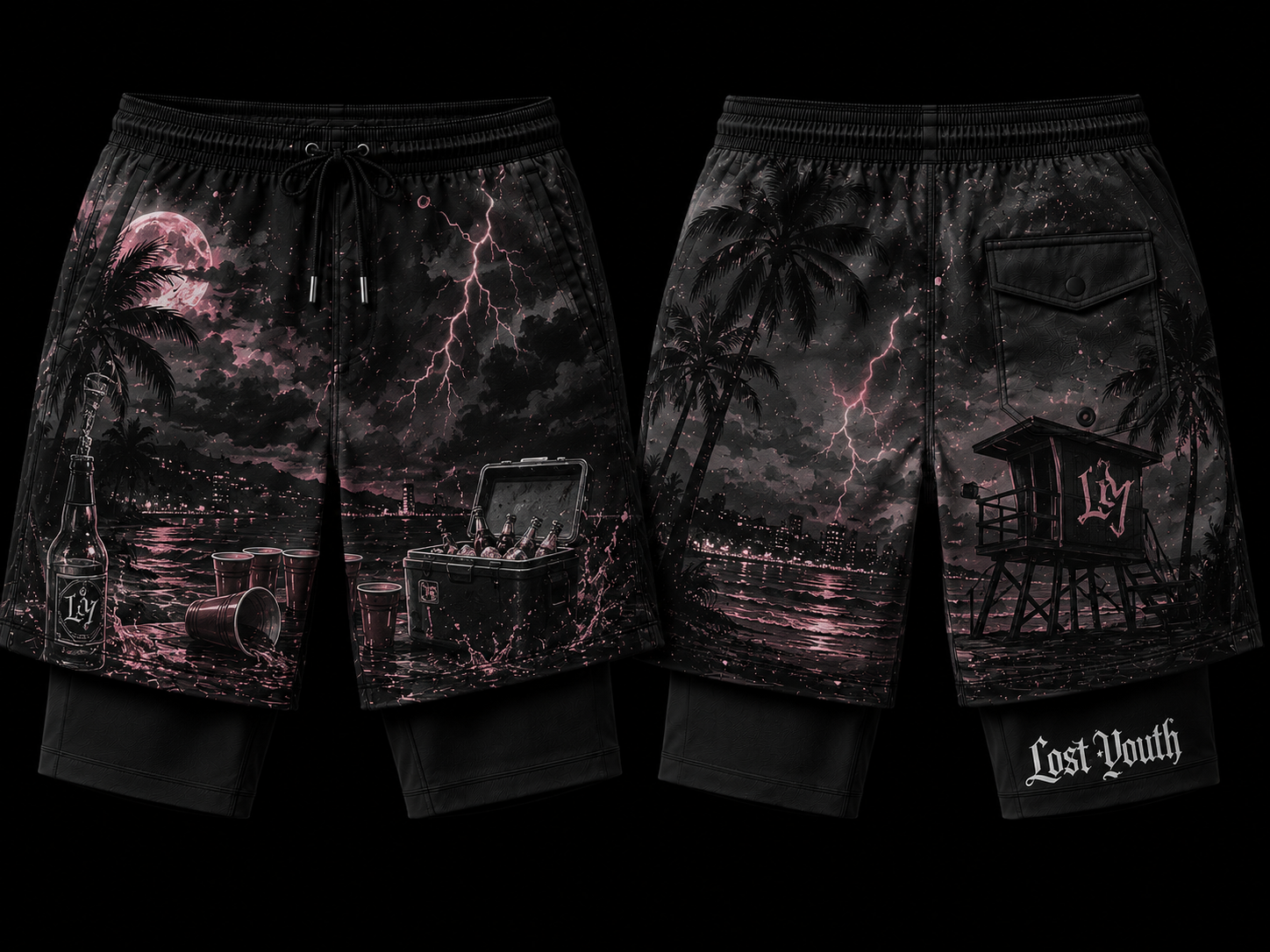 Lost Youth Party Beach Swim Trunks