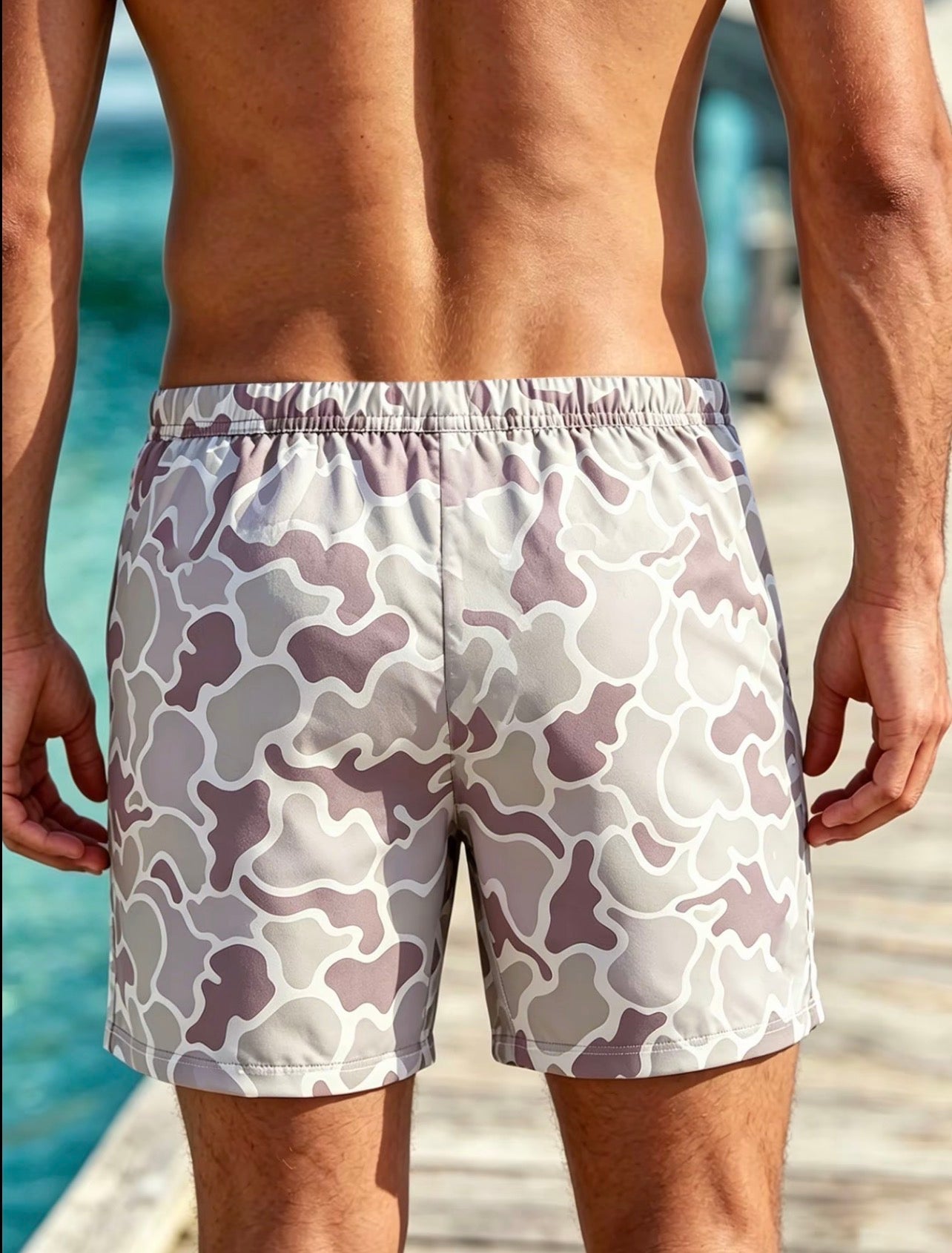 Men's Camouflage Print Beach Shorts