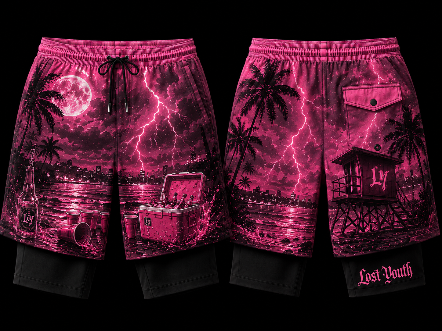 Lost Youth Party Beach Swim Trunks