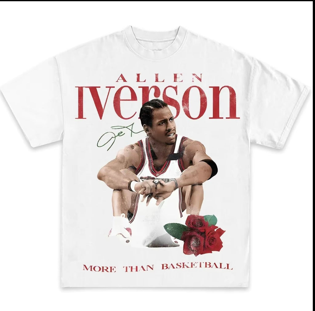Allen Iverson More Than Basketball Casual Graphic Print Short Sleeve
