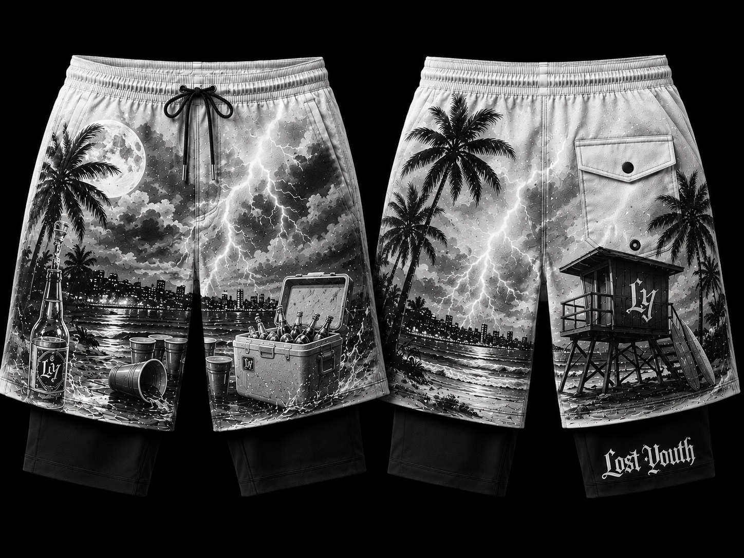 Lost Youth Party Beach Swim Trunks